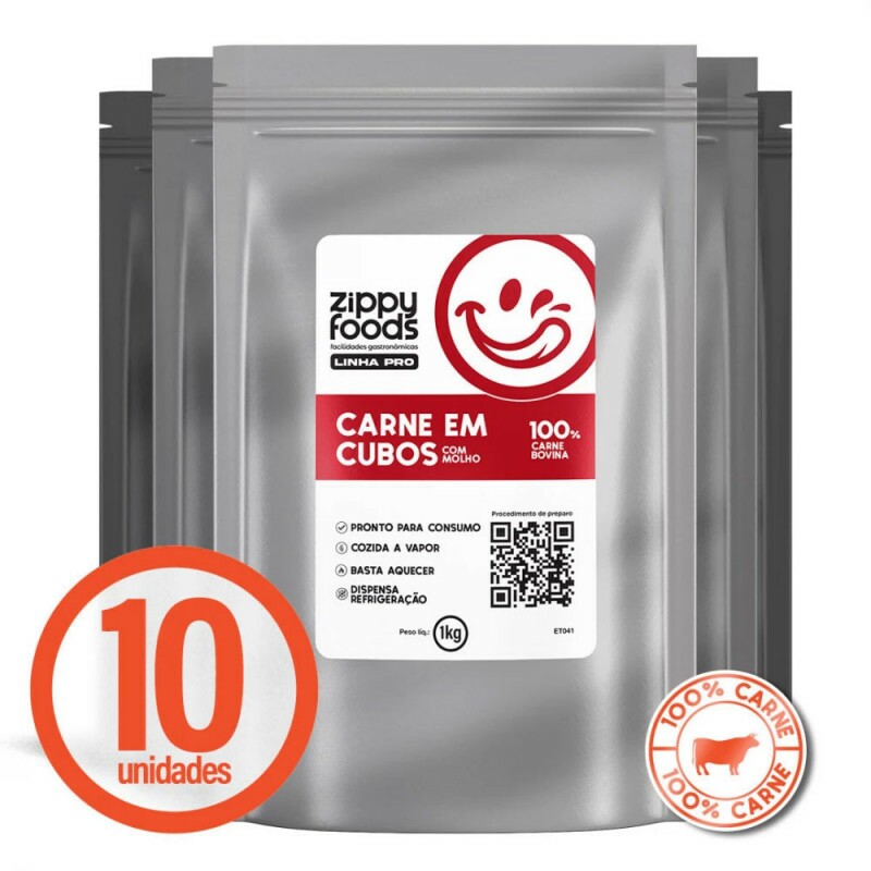 CAIXA RECHEIO CARNE EM CUBOS COM MOLHO - 10 KG